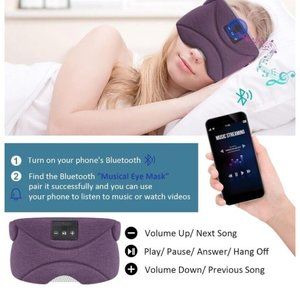 Bluetooth Sleep Mask with 24 White Noise, Sleep Mask with Bluetooth Headphones